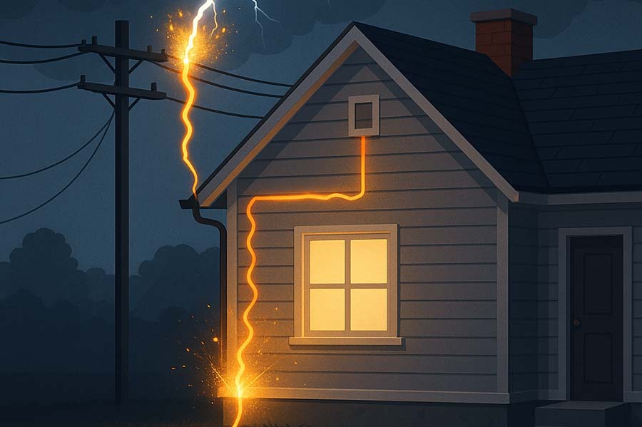 Tại sao sét đánh không trúng nhà vẫn hỏng thiết bị điện